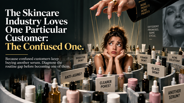 Skincare routine banner about confused skincare customers